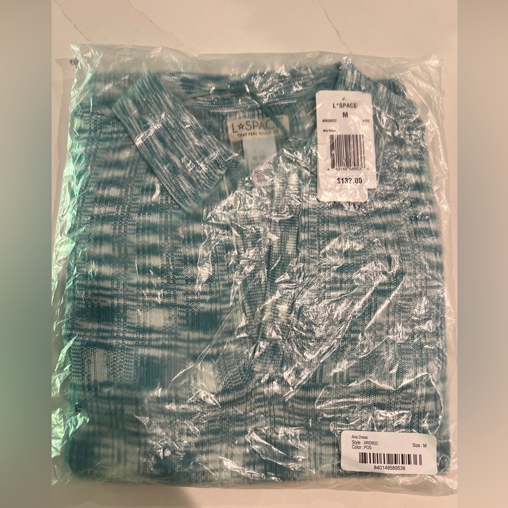 L*SPACE REVOLVE ARIA MINI SWEATER DRESS SIZE SMALL & MEDIUM BLUE $132 - Picture 8 of 9